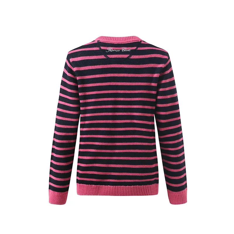 girl's striped crew neck sweater-1