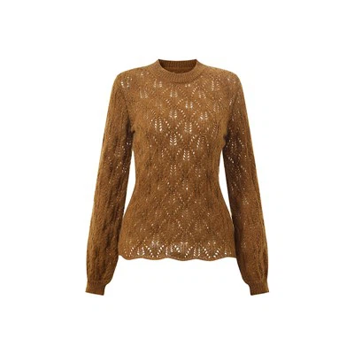 Pointelle tröja med rund hals