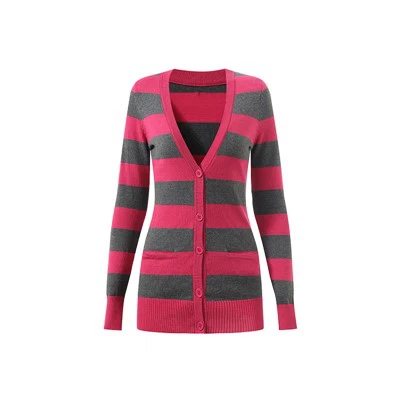 Kofta med V-V-ringad dam med fickor